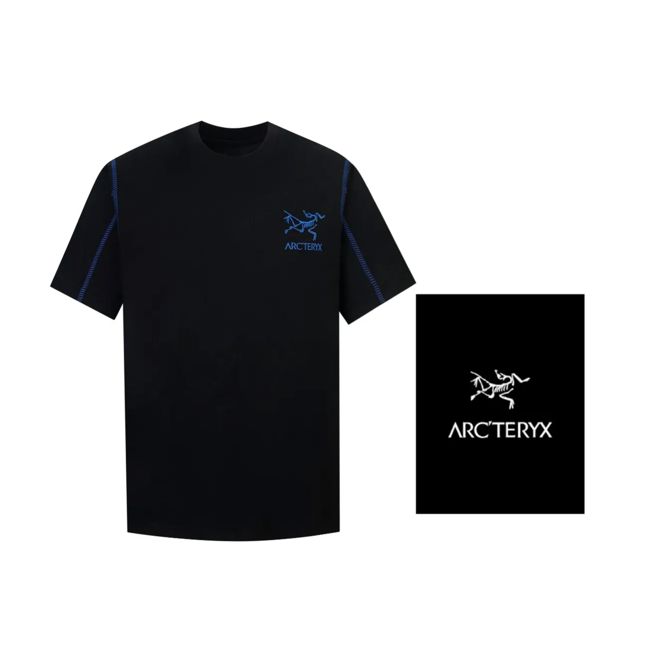 [ Ayc Teryx ] 2024FW T LOGO Premium 32s Same Style ：Black White Size：XS S M L